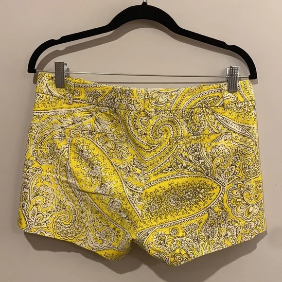 J. Crew Yellow Paisley Shorts - Picture 2 of 6